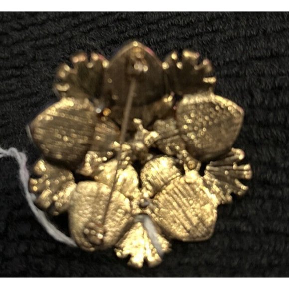 Vintage Amber Rhinestone Gold Tone Brooch Pin 2.5” EUC - Picture 4 of 4